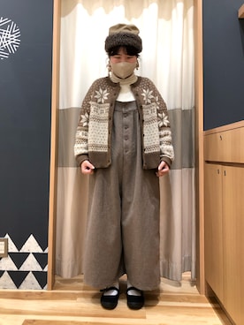 「サマンサモスモス」｜「アイテム（オールインワン・サロペット）」を使った、ふじもと*＊さん（レディース・158cm）の冬コーディネート