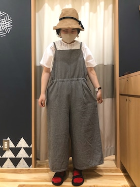 「サマンサモスモス」｜「アイテム（オールインワン・サロペット）」を使った、ふじもと*＊さん（レディース・158cm）の夏コーディネート