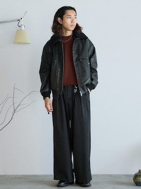 「アイテム（ブルゾン）」を使った、れいたさん（メンズ・167cm）の秋コーディネート