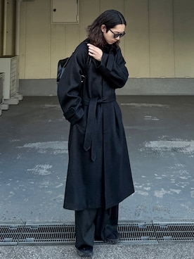 「アイテム（ステンカラーコート）」を使った、れいたさん（メンズ・167cm）の秋コーディネート