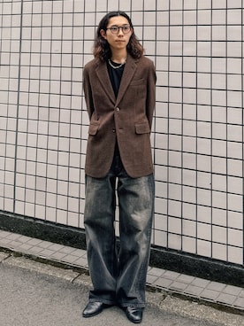 「アイテム（ネックレス）」を使った、れいたさん（メンズ・167cm・20代）の秋コーディネート