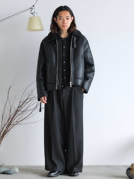 「アイテム（ドレスシューズ）」を使った、れいたさん（メンズ・167cm）の秋コーディネート