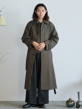 「アイテム（ステンカラーコート）」を使った、れいたさん（メンズ・167cm・20代）の冬コーディネート