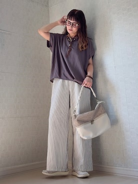 「ikka（イッカ）のアイテム」を使った、UMiSatoさん（レディース・163cm）の夏コーディネート