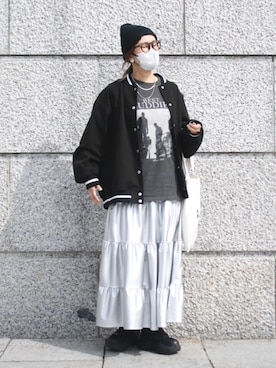 「LEPSIM（レプシィム）のアイテム（ブルゾン）」を使った、UMiSatoさん（レディース・163cm）の春コーディネート