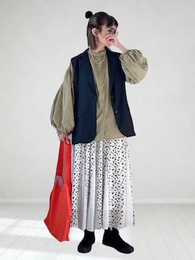 「はじめましてコーデ」｜「アイテム（アクセサリー）」を使った、UMiSatoさん（レディース・163cm）の春コーディネート