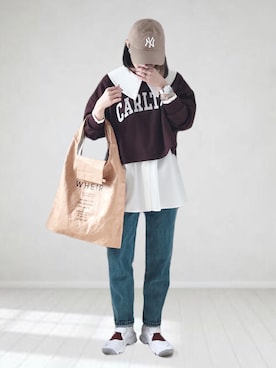 「WHEIR（ウェア）のアイテム」を使った、UMiSatoさん（レディース・163cm）の春コーディネート