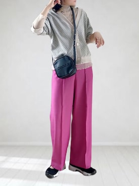 「zucca」｜「アイテム（スラックス）」を使った、UMiSatoさん（レディース・163cm）の春コーディネート