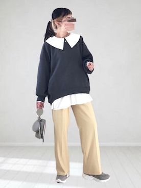 「RODE SKO」｜「アイテム（スウェット）」を使った、UMiSatoさん（レディース・163cm）の冬コーディネート