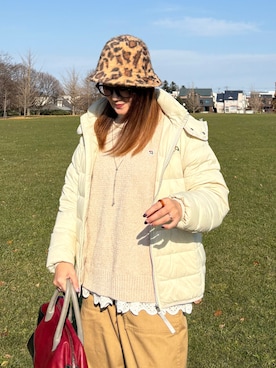 「アイテム（トートバッグ）」を使った、UMiSatoさん（レディース・163cm）の秋コーディネート