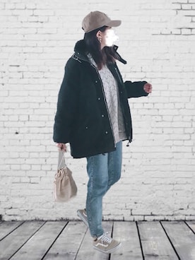 「AmbreNeige」｜「アイテム（ブルゾン）」を使った、UMiSatoさん（レディース・163cm）の秋コーディネート