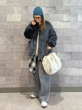 「アイテム（ブルゾン）」を使った、UMiSatoさん（レディース・163cm）の秋コーディネート