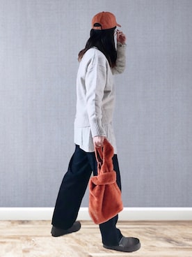 「Lee（リー）のアイテム（セットアップ）」を使った、UMiSatoさん（レディース・163cm）の冬コーディネート