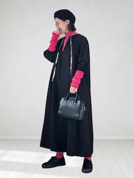 「アイテム（アームカバー）」を使った、UMiSatoさん（レディース・163cm）の秋コーディネート