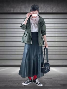 「AmbreNeige」｜「アイテム（マウンテンパーカー）」を使った、UMiSatoさん（レディース・163cm）の秋コーディネート