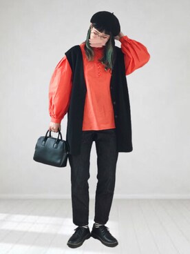 「GRL」｜「アイテム（その他シューズ）」を使った、UMiSatoさん（レディース・163cm）の冬コーディネート