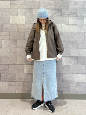 「アイテム（帽子）」を使った、UMiSatoさん（レディース・163cm）の秋コーディネート