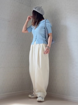 「Onitsuka Tiger（オニツカタイガー）のアイテム」を使った、UMiSatoさん（レディース・163cm）の夏コーディネート
