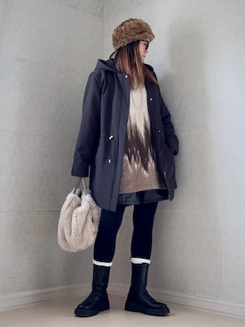 「ikka（イッカ）のアイテム」を使った、UMiSatoさん（レディース・163cm）の冬コーディネート