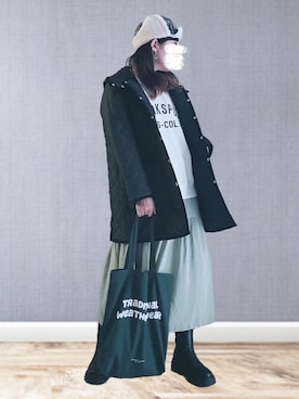 「チェック柄に恋してる」｜「アイテム（シャツワンピース）」を使った、UMiSatoさん（レディース・163cm）の冬コーディネート