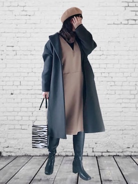 「URBAN RESEARCH ROSSO」｜「アイテム（チェスターコート）」を使った、UMiSatoさん（レディース・163cm）の秋コーディネート