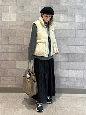 「ikka（イッカ）のアイテム」を使った、UMiSatoさん（レディース・163cm）の秋コーディネート