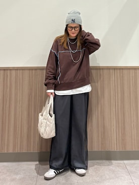 「LEPSIM（レプシィム）のアイテム（Tシャツ/カットソー）」を使った、UMiSatoさん（レディース・163cm）の秋コーディネート