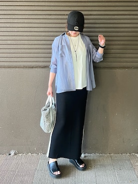 「アイテム（スカート）」を使った、UMiSatoさん（レディース・163cm）の夏コーディネート