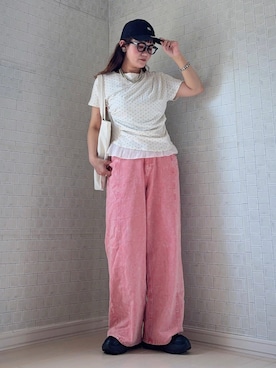 「NEW ERA（ニューエラ）のアイテム」を使った、UMiSatoさん（レディース・163cm）の夏コーディネート