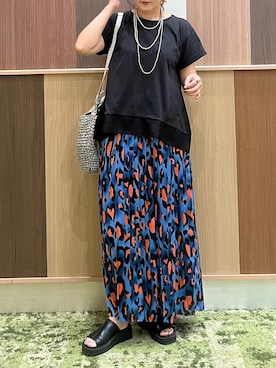 「アイテム（Tシャツ/カットソー）」を使った、UMiSatoさん（骨格ウェーブ・レディース・163cm）の夏コーディネート