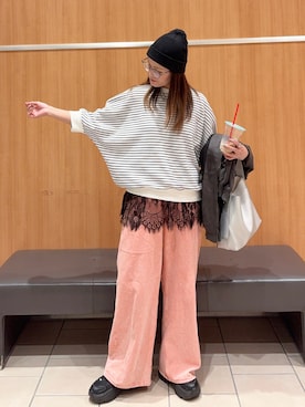 「ikka（イッカ）のアイテム」を使った、UMiSatoさん（レディース・163cm）の春コーディネート