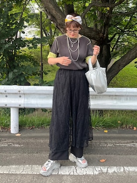 「アイテム（アクセサリー）」を使った、UMiSatoさん（レディース・163cm）の夏コーディネート