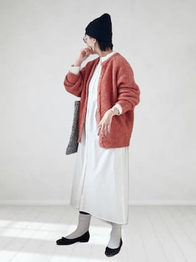 「nano・universe」｜「アイテム（シャツワンピース）」を使った、UMiSatoさん（レディース・163cm）の秋コーディネート