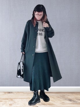 「MACKINTOSH PHILOSOPHY（ﾏｯｷﾝﾄｯｼｭ ﾌｨﾛｿﾌｨｰ）のアイテム（その他アウター）」を使った、UMiSatoさん（レディース・163cm）の冬コーディネート