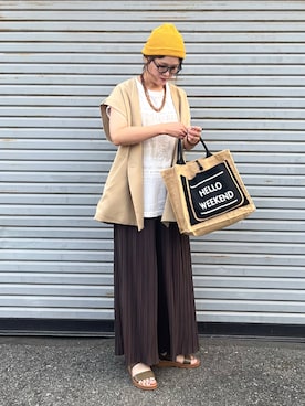 「アイテム（シューズ）」を使った、UMiSatoさん（骨格ウェーブ・レディース・163cm）の夏コーディネート