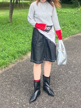 「アイテム（ブーツ）」を使った、UMiSatoさん（レディース・163cm）の夏コーディネート
