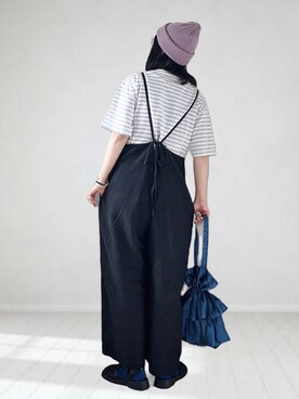 「FORK&SPOON（フォークアンドスプーン）のアイテム（オールインワン・サロペット）」を使った、UMiSatoさん（レディース・163cm）の春コーディネート