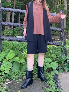 「アイテム（ブーツ）」を使った、UMiSatoさん（レディース・163cm）の夏コーディネート