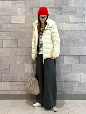 「アイテム（ダウンジャケット/コート）」を使った、UMiSatoさん（レディース・163cm）の秋コーディネート