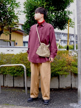 「Graphpaper（グラフペーパー）のアイテム（チノパンツ）」を使った、リュウセイさん（メンズ・172cm）の春コーディネート