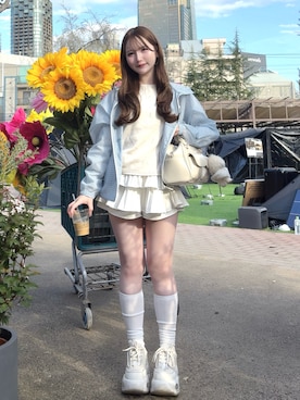 「COVERNAT（カバーナット）のアイテム」を使った、mayu さん（レディース・155cm）の春コーディネート