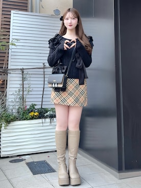 「one after another NICE CLAUP（ワンアフターアナザーナイスクラップ）のアイテム」を使った、mayu さん（レディース・155cm）の冬コーディネート