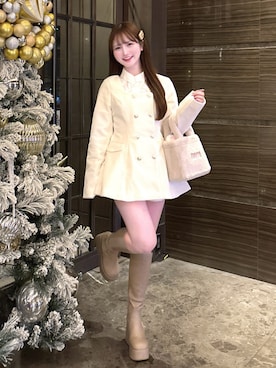 「アイテム（ノーカラージャケット）」を使った、mayu さん（レディース・155cm）の秋コーディネート