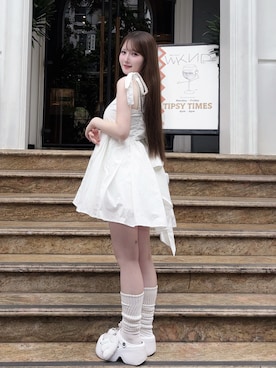 「GRL（グレイル）のai173（チュニック、ホワイト系）」を使った、mayu さん（レディース・155cm）の秋コーディネート