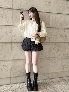 「Heather（ヘザー）のアイテム」を使った、mayu さん（レディース・155cm）の秋コーディネート