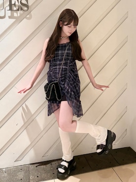 「アイテム（チュニック）」を使った、mayu さん（レディース・155cm）の秋コーディネート