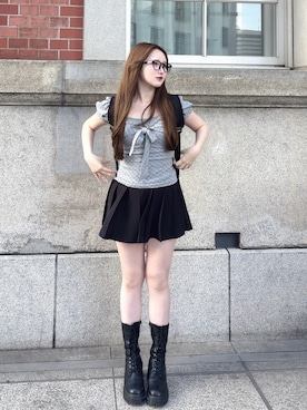 「Heather（ヘザー）のアイテム（シューズ）」を使った、mayu さん（レディース・155cm）の春コーディネート