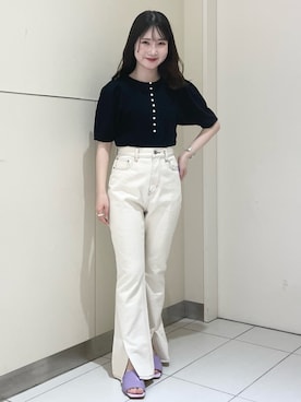 「ごきげんウィーク」｜「アイテム（デジタル腕時計）」を使った、mayu さん（レディース・155cm）の春コーディネート