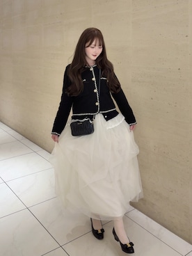 「FERRAGAMO（フェラガモ）のアイテム（シューズ、ブラック系）」を使った、mayu さん（レディース・155cm）の春コーディネート
