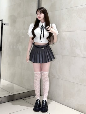 「miu miu（ミュウミュウ）のアイテム」を使った、mayu さん（レディース・155cm）の夏コーディネート